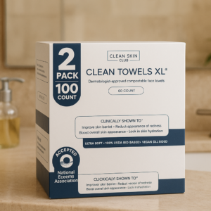 Clean Skin Club XL Biobased Face Towels - 100 Count